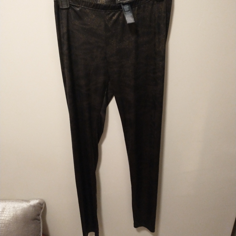 Black sparkle stretch pants